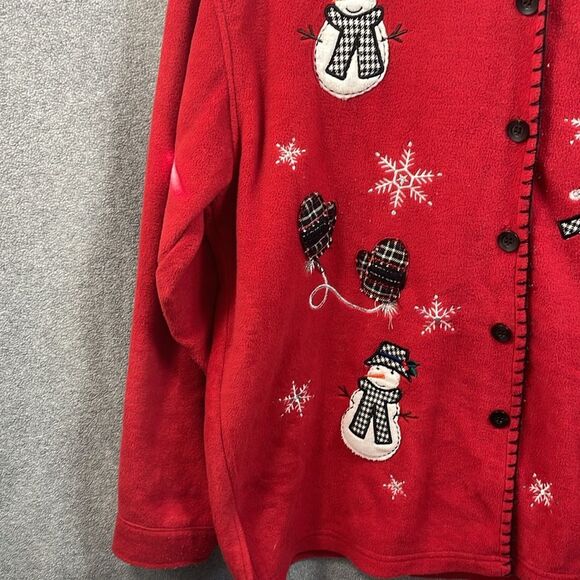 Capacity women‎ vintage red Christmas ugly sweater shirt/jacket size L - Picture 6 of 13